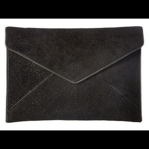 Rebecca Minkoff NWT Leo Clutch (suede sparkle)